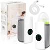 LURICO Scaldabiberon portatile senza fili, temperatura regolabile 37-55°C, ricaricabile via USB con schermo LED, riscalda rapidamente latte materno, ideale per viaggi e casa