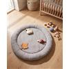 molis & co molis&co - Tappetino sensoriale per bambini, rotondo, 90 cm, con trame, suoni e giocattoli interattivi, imbottito, pieghevole, con borsa, Oeko-Tex 100 (Lake)