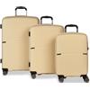 Worldpack San Francisco Trolley Set 50/60/70, Giallo pastello, Set S/M/L, Trolley rigido con ruote doppie a 360°