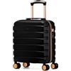 Flight Knight Valigia Da Viaggio Leggera 45x36x20 Cm Bagaglio A Mano Guscio Rigido Con Maniglia Telescopica In Alluminio 8 Ruote Spinner Serratura TSA Approvata EasyJet Wizz Air
