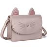AFKOMST Portafogli carini per ragazze adolescenti, piccola borsa a tracolla e borse, regalo con tema gatto per bambini, Rosa, Piccolo
