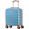 Flight Knight Valigia Da Viaggio Leggera 45x36x20 Cm Bagaglio A Mano Guscio Rigido Con Maniglia Telescopica In Alluminio 8 Ruote Spinner Serratura TSA Approvata EasyJet Wizz Air