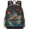 TPISLI Zaino per Computer Cruise Ship Ragazza Classe 8 Zainetto Boat Motif Ragazzi 11-15 Anni Cartella Scolastica Studenti Bookbag, Outdoor Gite Uso Quotidiano