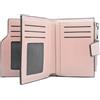 GOUNNU Portafoglio Donna Piccolo in Pelle PU Portafoglio Slim Formato Corto Portafogli da Donna con Cerniera Portamonete e 15 Porta Credito Carte (A-Rosa)