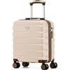 Flight Knight Valigia Da Viaggio Leggera 45x36x20 Cm Bagaglio A Mano Guscio Rigido Con Maniglia Telescopica In Alluminio 8 Ruote Spinner Serratura TSA Approvata EasyJet Wizz Air