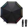 Vicloon Automatico Ombrello Pieghevole con 8 Canne Arcobaleno Gocce di Pioggia Portabilità slip Modifica Umbrella Ombrello Pieghevole un Black Magic