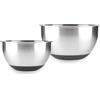 Salter Expert Set 2 ciotole per mescolare in acciaio inox, 20/24 cm | Esterno spazzolato, interno lucido a specchio, scala graduata interna, base in silicone antiscivolo, per impastare e montare