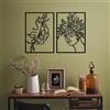 Wallity Elegante decorazione da parete in metallo nero (2 pezzi), 50 x 70 cm, 100% metallo (1,5 mm), ideale per decorazioni moderne e presentazioni artistiche