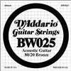 D'Addario BW025 - Singola corda avvolta in bronzo per chitarra acustica, .025