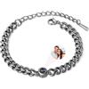 kaululu Bracciale Personalizzato con Proiezione di Foto Bracciali di Coppia Personalizzati Regolabili Compleanno Anniversario Miglior Regalo per Uomini Donne Amici(Nero)