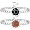 VASSAGO Bracciali coordinati con sole e luna per coppie in acciaio inossidabile regalo per lui e per lei Misura unica