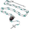 FaithHeart Collana HD Foto Rosario San Michele Medagila Personalizzata Collana Lunga 66CM di Perline Preghiera 66+16 CM Gioielli Religiosi Regalo Compleanno