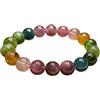 Generic Bellissimo braccialetto rotondo multicolore in tormalina per le donne braccialetto elastico braccialetti regalo d'amore gioielli
