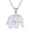 URONE Argento 925 opale catena fenice/farfalla/elefante ciondolo collana gioielli animali regali per le donne, argento sterling e opale, Nessuna pietra preziosa