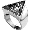 Generic Anelli da uomo, Anello per l'occhio che tutto vede per gli uomini Illuminati Anelli per le dita della Provvidenza Piramide Triangolo Solido Amuleto antico Simbolo antico, 15