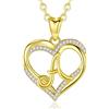 INFUSEU Collana Con Iniziale, Lettera A-z Alfabeto Capitale Multicolore Gioielli Doppio Cuore Collane Iniziali Cubic Zirconia Romantici Regali per Donne Ragazza Fidanzata
