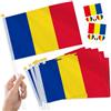 YAAVAAW Piccole bandiere su bastoncini e bandiere, tatuaggi per eventi sportivi della Coppa del Mondo festa nazionale celebrazioni parate bar strade decorazioni per feste al chiuso e all'aperto (Romania)