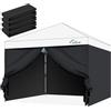 Acepic 4 Pareti per Gazebo 3x3 Impermeabili e Anti-UV 99% - Teli Laterali per Tendone da Giardino, Nero (Solo 4 Parti Laterali, Senza Struttura)