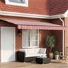 Kaloriko Cornice per Tenda Manuale con LED 4×3,5 m in Alluminio resistente, Tessuto Poliestere, Paravento Retrattile per Giardino, Terrazza, Veranda con Illuminazione Calda
