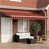 Kaloriko Cornice per Tenda Manuale con LED 4,5 × 3,5 m in Alluminio Resistente e Tessuto Poliestere per Giardini, Terrazze e Verande con Illuminazione Integrata e Opzione Motorizzata