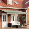 Kaloriko Tenda da sole retrattile con LED 4 × 3,5 m, schermatura estensibile per giardino e terrazza, con struttura in alluminio resistente, illuminazione integrata e comando manuale o motorizzato