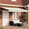 Kaloriko Cornice per Tenda Manuale con LED Crema e Antracite 4,5 × 3 m resistente all'esterno, ideale per terrazza e giardino, con tessuto estensibile, opzione motorizzata o manuale, design elegante