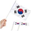Anley Korea Mini Flag 12 Pack - Bandiere Coreane in Miniatura Piccole tenute in Mano su Stick - Colori Vivaci e Resistenti allo sbiadimento -5.5 x 8 Pollici con Asta Solida e Punta a Lancia