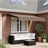 Kaloriko Tenda da sole manuale con LED Tortora 3,5 x 2 m per terrazza e giardino schermatura retrattile estensibile con illuminazione LED calda e controllo manuale o motorizzato