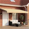 Kaloriko Cornice per Tenda Manuale con LED Giallo e Bianco 4,5 × 3 m per Giardini e Terrazze, Protezione UV, Schermatura Ombreggiante Estensibile, Comando Manuale o Motorizzato