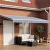 Kaloriko Tenda da sole retrattile con LED blu e bianco 4x3 m per giardini e terrazze, protezione UV, design moderno, con telecomando, tessuto resistente e struttura in alluminio verniciato