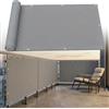 AJALGZ Telo Frangivista Balcone 65x100cm - Copertura Ringhiera Protezione Privacy e Anti-UV | Telo Paravista Resistente per Balcone, Giardino e Terrazza, con Occhielli e Fascette, Grigio Chiaro