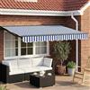Kaloriko Cornice per Tenda Manuale con LED 3,5 x 2,5 m per esterni, schermatura retrattile, protezione UV, design elegante per terrazze, giardini e balconi, con funzionamento manuale e telecomando