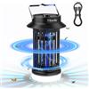 Morole 4200V DC Lampada Antizanzare con LED, USB Zanzariera Elettrica | 2 in 1 UV LED Lampada Antizanzare Elettrica Portatile, Zanzariera Elettrica da Appendere, Combattere Zanzare, Falene e Mosche