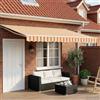 Kaloriko Tenda parasole retrattile con LED 4 × 3,5 m per giardino terrazza veranda esterno paravento schermatura con bracci retrattili e telecomando ideale per patio e balcone