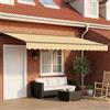 Kaloriko Tenda da sole retrattile con LED 4,5×3 m per esterni, parasole schermatura ombreggiante con bracci estensibili, design moderno, controllo manuale o motorizzato