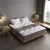 DEWINNER Materasso matrimoniale a molle (Materasso Grigio H25cm, 140 * 190) | 7 zone Ergonomico, Ipoallergenico, Supporto Ottimo, Comfort