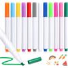FIMJEP 12 Pennarelli Cancellabili a Liquido 10,3 cm - Colori Assortiti per Lavagna Luminosa LED, Whiteboard, Vetro - Per Scuola, Ufficio, Casa, Attività Creative