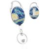 Vicloon Portachiavi Retrattile Clip a Bobina, Porta Badge Retrattile | 1 Pezzo Allungabile con Portachiavi, per Carta d'Identità, per Ufficio, Affari e Exhibition, Stampa Cielo Stellato Blu