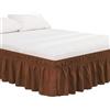 Generic Mantovana giroletto avvolgente per letto matrimoniale, colore: caffè, queen size