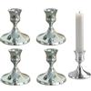 Furforstk porta candele 4 pezzi candelabro, portacandele da tavolo, Argento