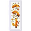 RIOLIS 1879 Volpi nelle foglie Kit Punto Croce Contato 8 x 24 cm | Aida Zweigart 14 ct bianca, 7 colori lana/acrilico, per Principianti e Intermedi, schema e ago inclusi