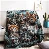 BNREDA Coperta con motivo di gatti, simpatici animali, morbida coperta in pile di flanella, per bambini e adulti (Gatti-3, 150x200cm)