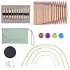 Wotrilw 13 Paia Set di Ferri Circolari Intercambiabili, Ferri da Maglia 3,0-10,0 mm con Cavi 40/60/80/100 cm, Custodia e Accessori per Principianti, Esperti, Maglioni e Sciarpe