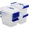 Xowine Scatola di Stoccaggio di Plastica Trasparente da 3 Litri, Set di 6 Scatole Plastica Piccola con Coperchio