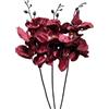 Corkwaw 3 fiori finti artificiali a forma di orchidea farfalla, pianta di seta vera al tatto phalaenopsis viene utilizzata in uffici, tavoli da pranzo, matrimoni, decorazioni per la casa (rosso)