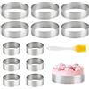 SJUNJIE 12 Anello Microforato Crostata 8cm 5cm Stampo Crostata Microforato | 8 cm\6 Stk 5 cm\6 Stk Coppapasta Tondi Stampo Microforato per Crostate Inox 430 per Crostate Pasticceria Torte Mini Pizze