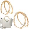 PH PandaHall Manico per Borsa A Catena Intrecciata, 4 pz Fiori di Canapa Anello Manico In Metallo di Ricambio Manico Della Borsa Decorativo per Fatta A Mano Borsa Da Spiaggia Borse di Paglia, Oro