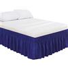 Generic Mantovana per Letto Completa con Gonna, Lenzuolo con Volant per Letto Queen Size (Blu navy, King)