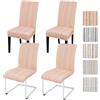 Alishomtll Set di 4 coprisedia elasticizzati per sedie basculanti, per sala da pranzo, lavabile, strisce rimovibili, universali, protezione per cucina, banchetto, matrimonio, hotel (arancione, 4 pezzi