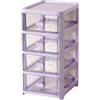 Verve Jelly Mini torre di stoccaggio Scatola di stoccaggio in plastica a 4 ripiani Contenitori per cassetti, piccole scatole portaoggetti da scrivania, cassettiera impilabile per casa, ufficio